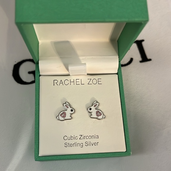Rachel Zoe Jewelry - Sale! Rachel Zoe Sterling Silver CZ Bunny Earrings, silver/white, NWOT